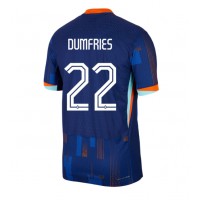 Camisa de Futebol Holanda Denzel Dumfries #22 Equipamento Secundário Europeu 2024 Manga Curta